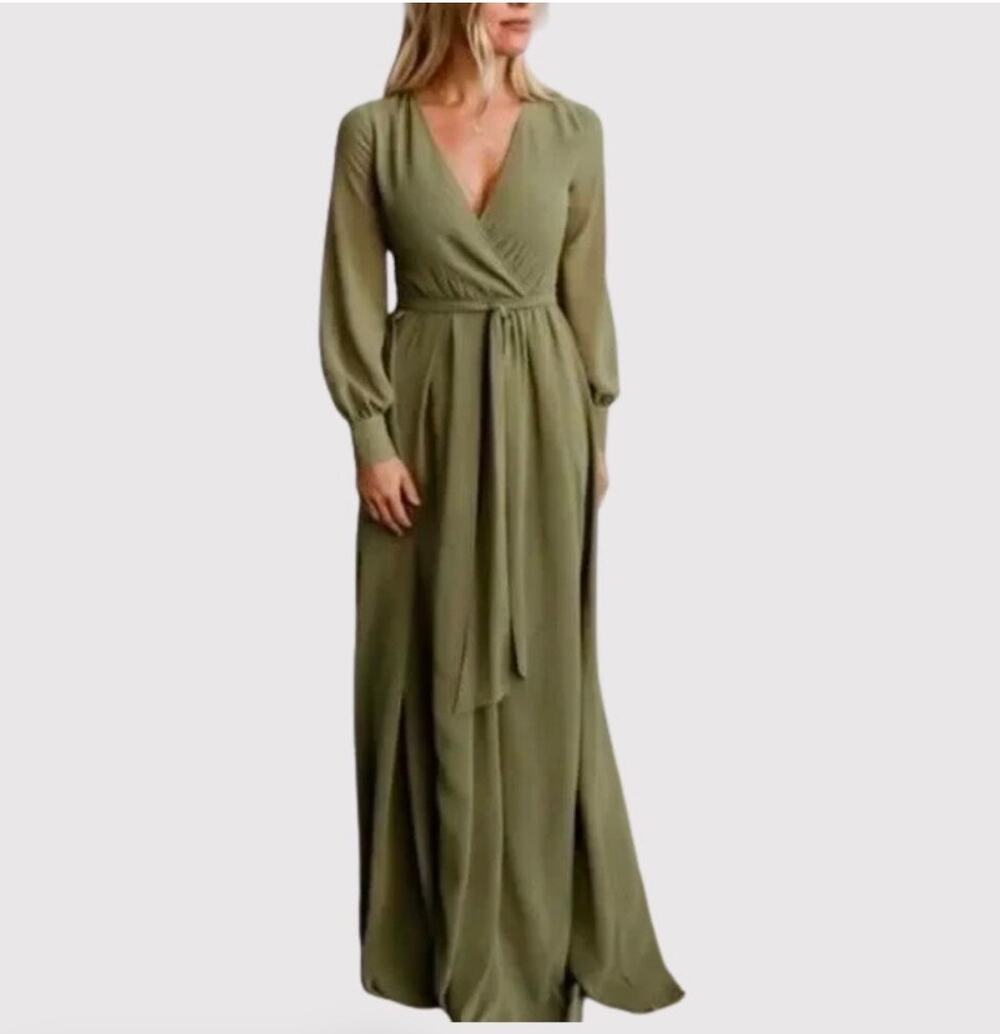 Baltic Born Lydia Long Sleeve Maxi Dress. Green, Size 3X